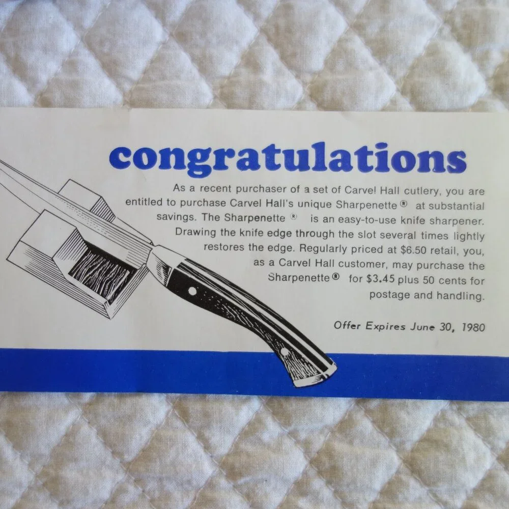 Vtg CARVEL HALL CUTLERY Stainless Carving Set – Fork & Knife – Original box
